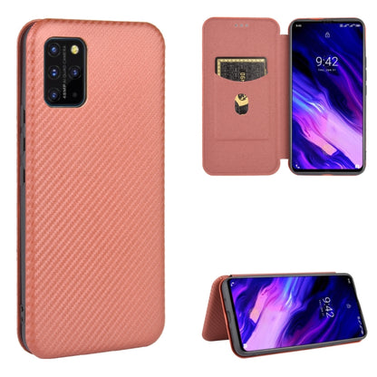 Rose carbon fiber-textured magnetic flip phone case with card slot and stand