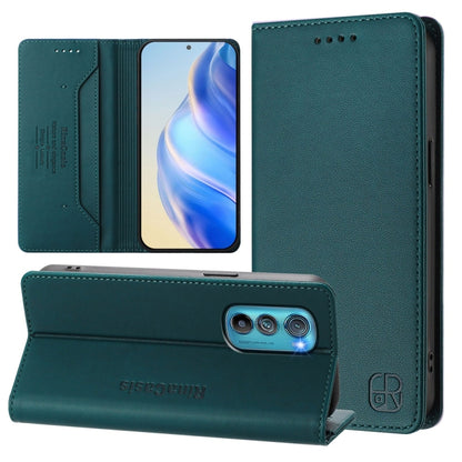 RC01 Dual-Folded Magnetic Suction RFID Leather Phone Case, For Motorola Edge 2022 / Edge 5G UW 2022, For Motorola Edge 30, For Motorola Edge 30 Pro / Edge X30, For Motorola Edge S30 / Moto G200 5G