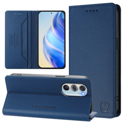 RC01 Dual-Folded Magnetic Suction RFID Leather Phone Case, For Motorola Edge 2022 / Edge 5G UW 2022, For Motorola Edge 30, For Motorola Edge 30 Pro / Edge X30, For Motorola Edge S30 / Moto G200 5G