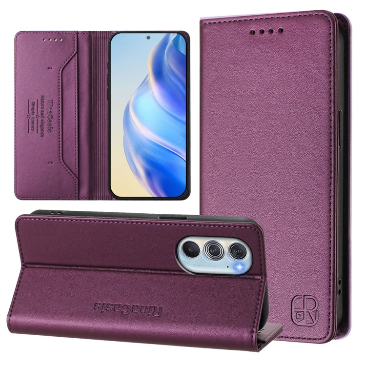 RC01 Dual-Folded Magnetic Suction RFID Leather Phone Case, For Motorola Edge 2022 / Edge 5G UW 2022, For Motorola Edge 30, For Motorola Edge 30 Pro / Edge X30, For Motorola Edge S30 / Moto G200 5G