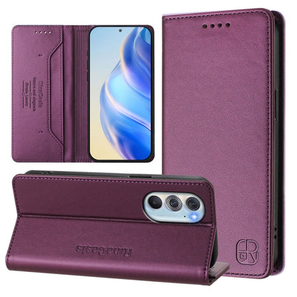 RC01 Dual-Folded Magnetic Suction RFID Leather Phone Case, For Motorola Edge 2022 / Edge 5G UW 2022, For Motorola Edge 30, For Motorola Edge 30 Pro / Edge X30, For Motorola Edge S30 / Moto G200 5G
