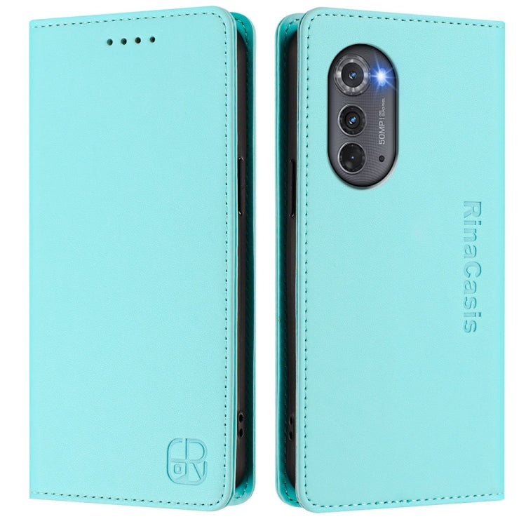 RC01 Dual-Folded Magnetic Suction RFID Leather Phone Case, For Motorola Edge 2022 / Edge 5G UW 2022, For Motorola Edge 30, For Motorola Edge 30 Pro / Edge X30, For Motorola Edge S30 / Moto G200 5G