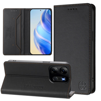 RC01 Dual-Folded Magnetic Suction RFID Leather Phone Case, For Tecno Pova 5 Pro 5G, For Tecno Pova Neo 3, For Tecno Pova 5, For Tecno Camon 20 Premier 5G, For Tecno Camon 20 Pro 5G, For Tecno Camon 20 4G / 20 Pro 4G, For Tecno Pop 7/ 7 Pro / Spark GO 2...