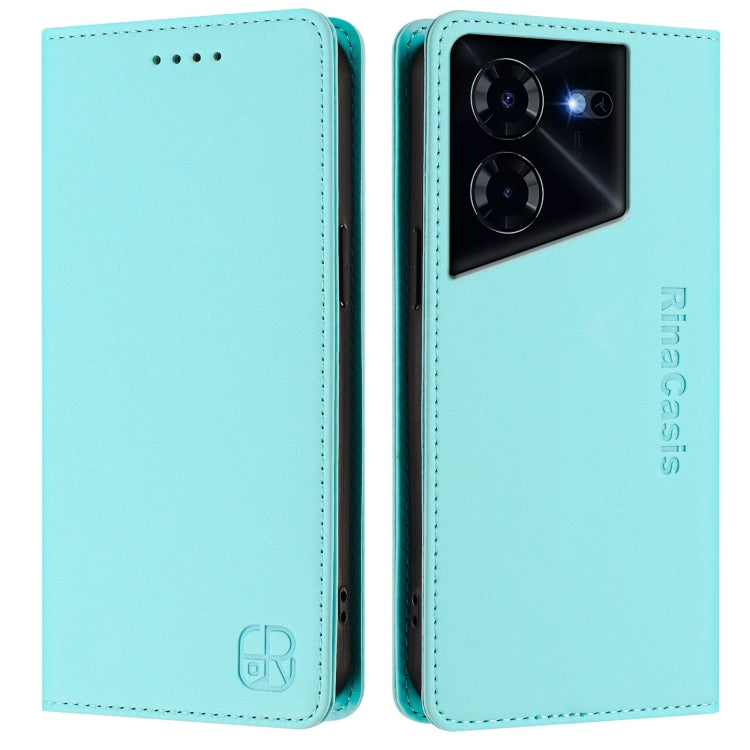 RC01 Dual-Folded Magnetic Suction RFID Leather Phone Case, For Tecno Pova 5 Pro 5G, For Tecno Pova Neo 3, For Tecno Pova 5, For Tecno Camon 20 Premier 5G, For Tecno Camon 20 Pro 5G, For Tecno Camon 20 4G / 20 Pro 4G, For Tecno Pop 7/ 7 Pro / Spark GO 2...