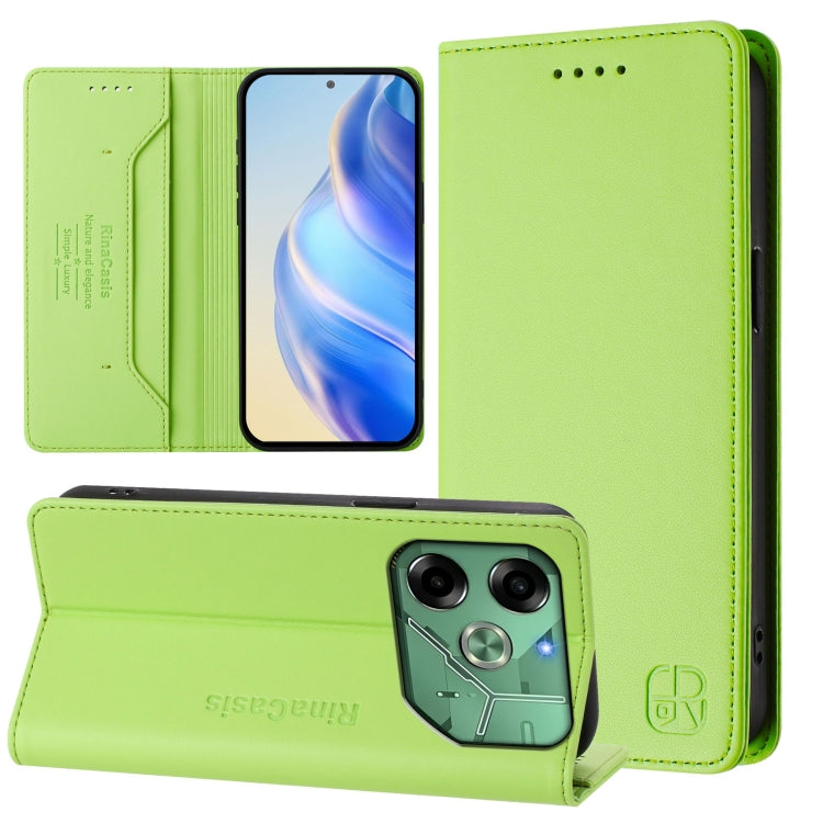 RC01 Dual-Folded Magnetic Suction RFID Leather Phone Case, For Tecno Spark 30C, For Tecno Pop 6C / itel A18, For Tecno Spark 10 Pro Magic, For Tecno Camon 30 Premier 5G, For Tecno Pova 6 Neo, For Tecno Pova 6 4G, For Tecno Pova 6 5G / 6 Pro 5G         ...
