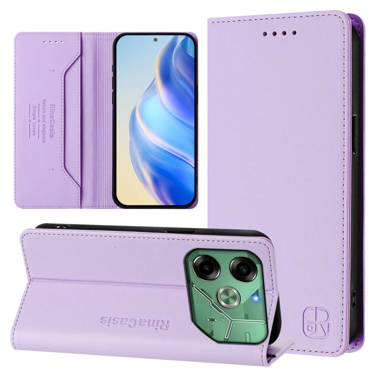 RC01 Dual-Folded Magnetic Suction RFID Leather Phone Case, For Tecno Spark 30C, For Tecno Pop 6C / itel A18, For Tecno Spark 10 Pro Magic, For Tecno Camon 30 Premier 5G, For Tecno Pova 6 Neo, For Tecno Pova 6 4G, For Tecno Pova 6 5G / 6 Pro 5G         ...