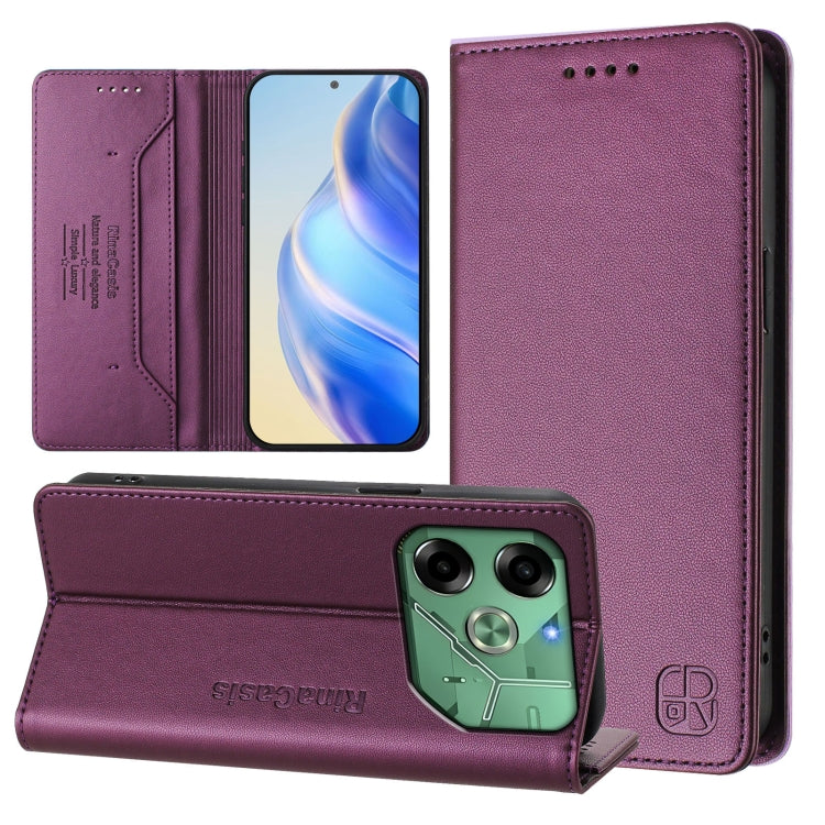 RC01 Dual-Folded Magnetic Suction RFID Leather Phone Case, For Tecno Spark 30C, For Tecno Pop 6C / itel A18, For Tecno Spark 10 Pro Magic, For Tecno Camon 30 Premier 5G, For Tecno Pova 6 Neo, For Tecno Pova 6 4G, For Tecno Pova 6 5G / 6 Pro 5G         ...