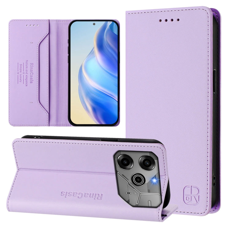 RC01 Dual-Folded Magnetic Suction RFID Leather Phone Case, For Tecno Spark 30C, For Tecno Pop 6C / itel A18, For Tecno Spark 10 Pro Magic, For Tecno Camon 30 Premier 5G, For Tecno Pova 6 Neo, For Tecno Pova 6 4G, For Tecno Pova 6 5G / 6 Pro 5G         ...