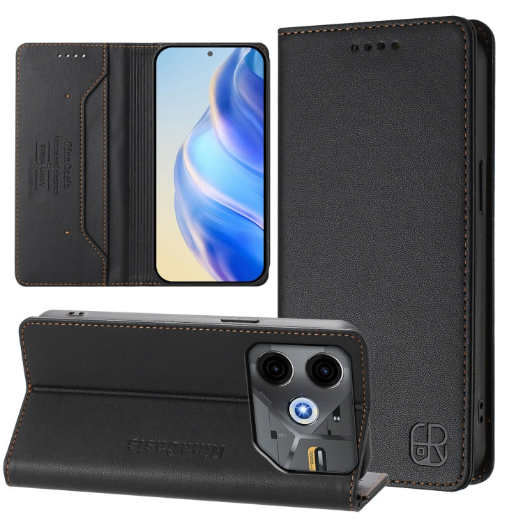 RC01 Dual-Folded Magnetic Suction RFID Leather Phone Case, For Tecno Spark 30C, For Tecno Pop 6C / itel A18, For Tecno Spark 10 Pro Magic, For Tecno Camon 30 Premier 5G, For Tecno Pova 6 Neo, For Tecno Pova 6 4G, For Tecno Pova 6 5G / 6 Pro 5G         ...