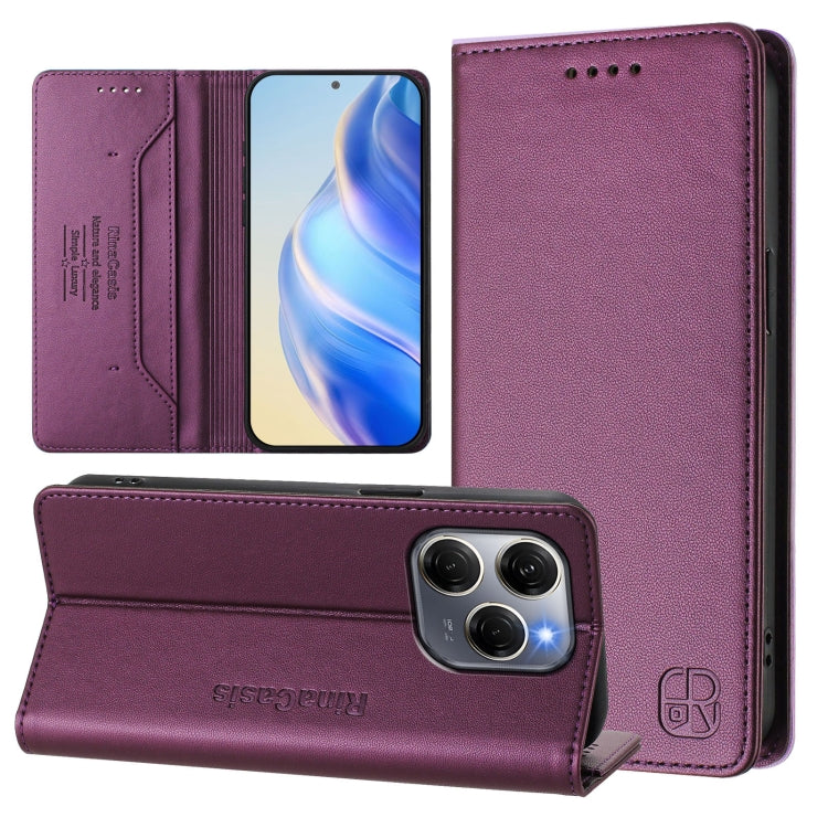 RC01 Dual-Folded Magnetic Suction RFID Leather Phone Case, For Tecno Pova 5 Pro 5G, For Tecno Pova Neo 3, For Tecno Pova 5, For Tecno Camon 20 Premier 5G, For Tecno Camon 20 Pro 5G, For Tecno Camon 20 4G / 20 Pro 4G, For Tecno Pop 7/ 7 Pro / Spark GO 2...