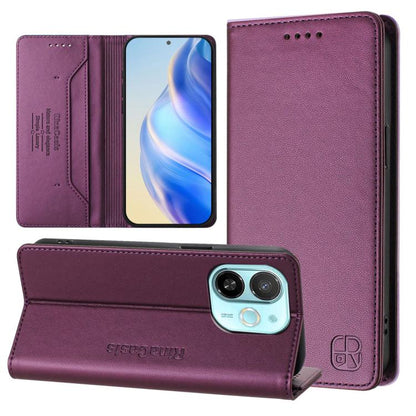 Pink dual-fold leather wallet phone case with card slots and kickstand