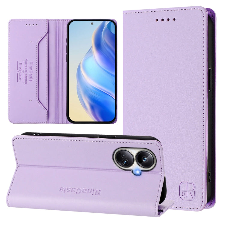 RC01 Dual-Folded Magnetic Suction RFID Leather Phone Case, For Realme C65 4G Global, For Realme C55 4G Global / Narzo N55, For Realme C33 2022 / 2023 Global, For Realme 10T 5G / 10s 5G / 9i 5G Indian, For Realme GT3 5G / GT Neo 5 240W                  ...