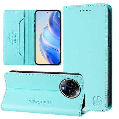 RC01 Dual-Folded Magnetic Suction RFID Leather Phone Case, For Realme GT 6 5G / GT 6T 5G Global, For Realme C63 / C61 4G Global, For Realme P1 Pro, For Realme 12+ 5G / Narzo 70 Pro 5G India, For Realme 12 5G Global, For Realme Note 50 4G / C51 4G / C53...