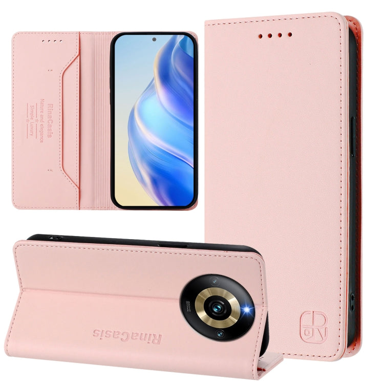 RC01 Dual-Folded Magnetic Suction RFID Leather Phone Case, For Realme GT 6 5G / GT 6T 5G Global, For Realme C63 / C61 4G Global, For Realme P1 Pro, For Realme 12+ 5G / Narzo 70 Pro 5G India, For Realme 12 5G Global, For Realme Note 50 4G / C51 4G / C53...
