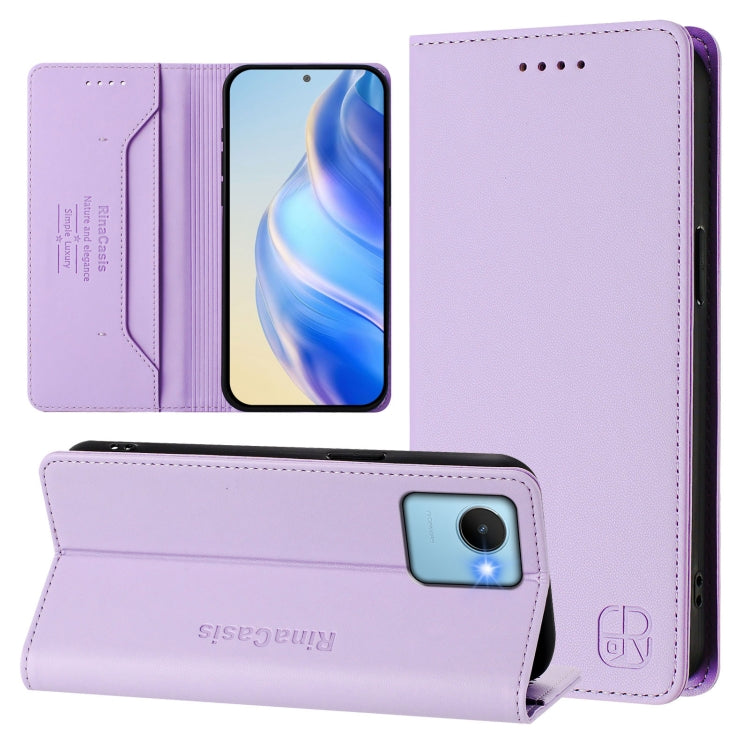 RC01 Dual-Folded Magnetic Suction RFID Leather Phone Case, For Realme C65 4G Global, For Realme C55 4G Global / Narzo N55, For Realme C33 2022 / 2023 Global, For Realme 10T 5G / 10s 5G / 9i 5G Indian, For Realme GT3 5G / GT Neo 5 240W                  ...