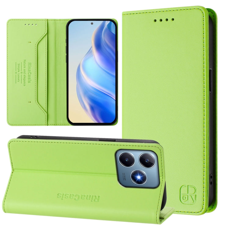 RC01 Dual-Folded Magnetic Suction RFID Leather Phone Case, For Realme GT 6 5G / GT 6T 5G Global, For Realme C63 / C61 4G Global, For Realme P1 Pro, For Realme 12+ 5G / Narzo 70 Pro 5G India, For Realme 12 5G Global, For Realme Note 50 4G / C51 4G / C53...