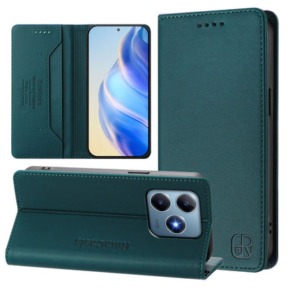RC01 Dual-Folded Magnetic Suction RFID Leather Phone Case, For Realme GT 6 5G / GT 6T 5G Global, For Realme C63 / C61 4G Global, For Realme P1 Pro, For Realme 12+ 5G / Narzo 70 Pro 5G India, For Realme 12 5G Global, For Realme Note 50 4G / C51 4G / C53...