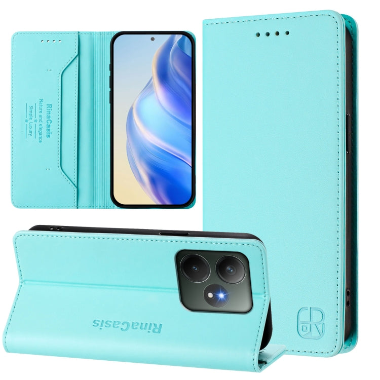 RC01 Dual-Folded Magnetic Suction RFID Leather Phone Case, For Realme GT 6 5G / GT 6T 5G Global, For Realme C63 / C61 4G Global, For Realme P1 Pro, For Realme 12+ 5G / Narzo 70 Pro 5G India, For Realme 12 5G Global, For Realme Note 50 4G / C51 4G / C53...