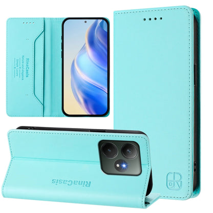 RC01 Dual-Folded Magnetic Suction RFID Leather Phone Case, For Realme GT 6 5G / GT 6T 5G Global, For Realme C63 / C61 4G Global, For Realme P1 Pro, For Realme 12+ 5G / Narzo 70 Pro 5G India, For Realme 12 5G Global, For Realme Note 50 4G / C51 4G / C53...