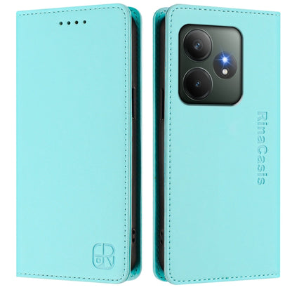 RC01 Dual-Folded Magnetic Suction RFID Leather Phone Case, For Realme GT 6 5G / GT 6T 5G Global, For Realme C63 / C61 4G Global, For Realme P1 Pro, For Realme 12+ 5G / Narzo 70 Pro 5G India, For Realme 12 5G Global, For Realme Note 50 4G / C51 4G / C53...
