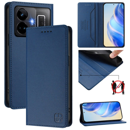 RC01 Dual-Folded Magnetic Suction RFID Leather Phone Case, For Realme C65 4G Global, For Realme C55 4G Global / Narzo N55, For Realme C33 2022 / 2023 Global, For Realme 10T 5G / 10s 5G / 9i 5G Indian, For Realme GT3 5G / GT Neo 5 240W                  ...