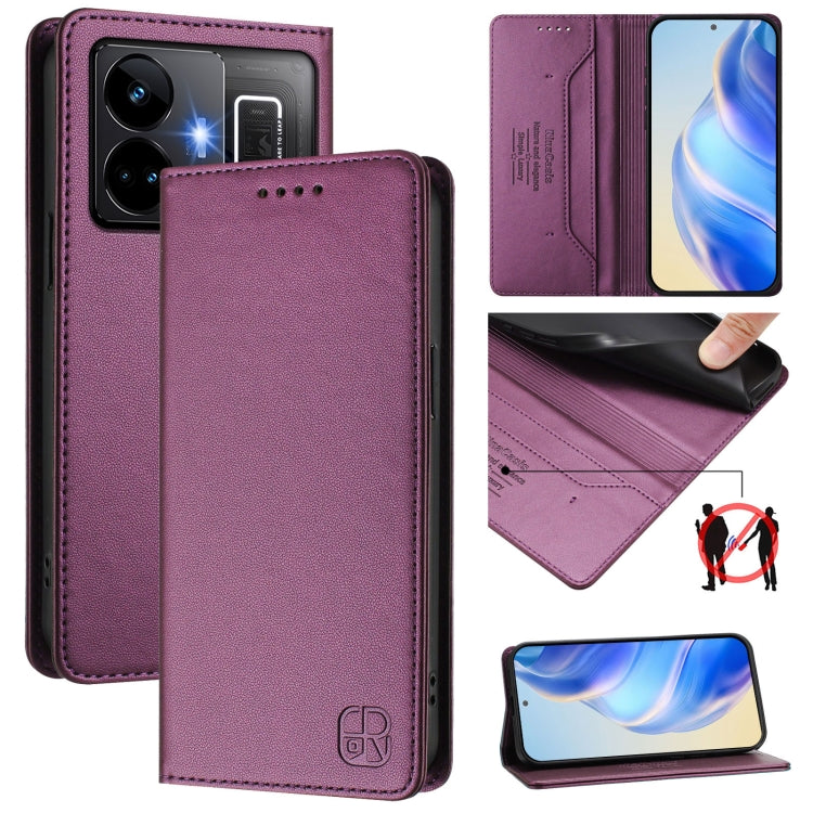 RC01 Dual-Folded Magnetic Suction RFID Leather Phone Case, For Realme C65 4G Global, For Realme C55 4G Global / Narzo N55, For Realme C33 2022 / 2023 Global, For Realme 10T 5G / 10s 5G / 9i 5G Indian, For Realme GT3 5G / GT Neo 5 240W                  ...
