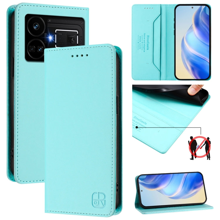 RC01 Dual-Folded Magnetic Suction RFID Leather Phone Case, For Realme GT 6 5G / GT 6T 5G Global, For Realme C63 / C61 4G Global, For Realme P1 Pro, For Realme 12+ 5G / Narzo 70 Pro 5G India, For Realme 12 5G Global, For Realme Note 50 4G / C51 4G / C53...