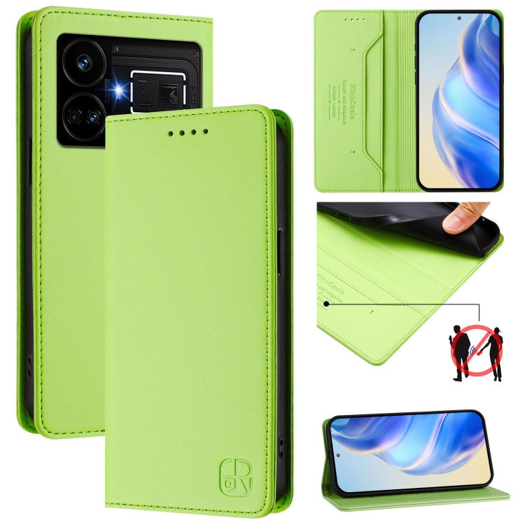 RC01 Dual-Folded Magnetic Suction RFID Leather Phone Case, For Realme GT 6 5G / GT 6T 5G Global, For Realme C63 / C61 4G Global, For Realme P1 Pro, For Realme 12+ 5G / Narzo 70 Pro 5G India, For Realme 12 5G Global, For Realme Note 50 4G / C51 4G / C53...