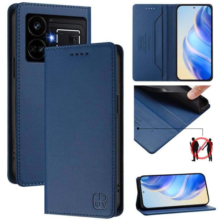 RC01 Dual-Folded Magnetic Suction RFID Leather Phone Case, For Realme GT 6 5G / GT 6T 5G Global, For Realme C63 / C61 4G Global, For Realme P1 Pro, For Realme 12+ 5G / Narzo 70 Pro 5G India, For Realme 12 5G Global, For Realme Note 50 4G / C51 4G / C53...