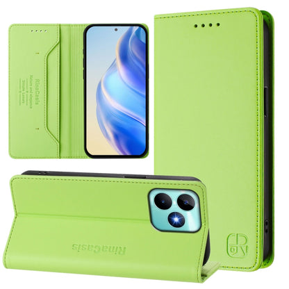 RC01 Dual-Folded Magnetic Suction RFID Leather Phone Case, For Realme GT 6 5G / GT 6T 5G Global, For Realme C63 / C61 4G Global, For Realme P1 Pro, For Realme 12+ 5G / Narzo 70 Pro 5G India, For Realme 12 5G Global, For Realme Note 50 4G / C51 4G / C53...