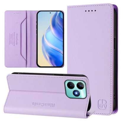 RC01 Dual-Folded Magnetic Suction RFID Leather Phone Case, For Realme GT 6 5G / GT 6T 5G Global, For Realme C63 / C61 4G Global, For Realme P1 Pro, For Realme 12+ 5G / Narzo 70 Pro 5G India, For Realme 12 5G Global, For Realme Note 50 4G / C51 4G / C53...