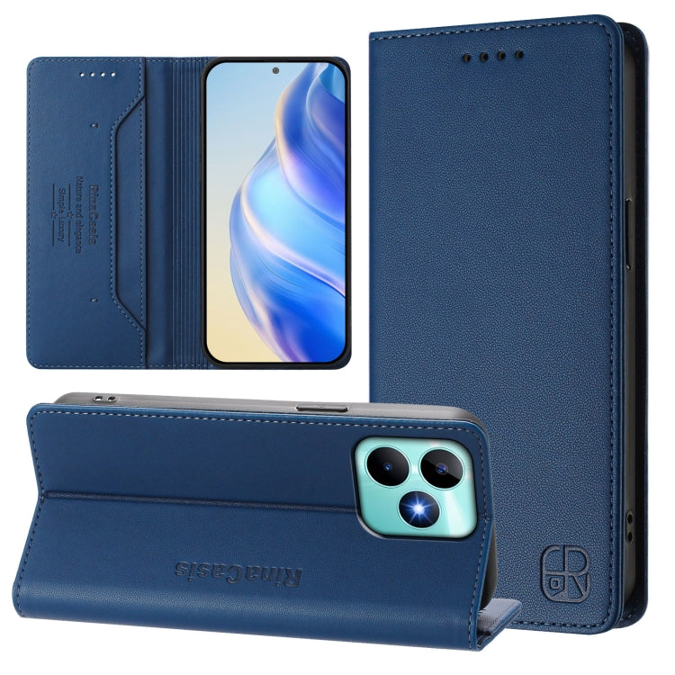 RC01 Dual-Folded Magnetic Suction RFID Leather Phone Case, For Realme GT 6 5G / GT 6T 5G Global, For Realme C63 / C61 4G Global, For Realme P1 Pro, For Realme 12+ 5G / Narzo 70 Pro 5G India, For Realme 12 5G Global, For Realme Note 50 4G / C51 4G / C53...