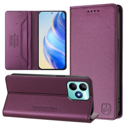 RC01 Dual-Folded Magnetic Suction RFID Leather Phone Case, For Realme GT 6 5G / GT 6T 5G Global, For Realme C63 / C61 4G Global, For Realme P1 Pro, For Realme 12+ 5G / Narzo 70 Pro 5G India, For Realme 12 5G Global, For Realme Note 50 4G / C51 4G / C53...