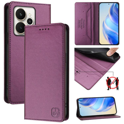 RC01 Dual-Folded Magnetic Suction RFID Leather Phone Case, For Realme 15T 5G Global, For Realme C71 4G India, For Realme 15 5G / 15 Pro 5G, For Realme C71 4G Global, For Realme 14 Pro+ 5G, For Realme 14 Pro 5G, For Realme GT 7 Pro 5G                   ...