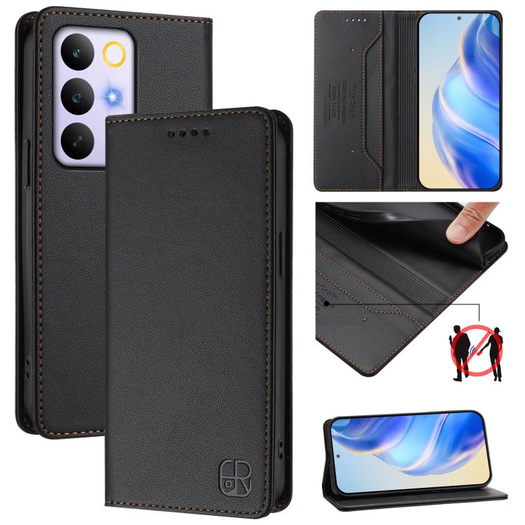 RC01 Dual-Folded Magnetic Suction RFID Leather Phone Case, For Realme P4x / OnePlus CE6 Lite, For Realme 16T 5G, For Realme P4 Power 5G, For Realme Note 80 4G Global, For Realme 16 5G Global, For Realme 16 Pro+ 5G Global, For Realme 16 Pro 5G Global   ...