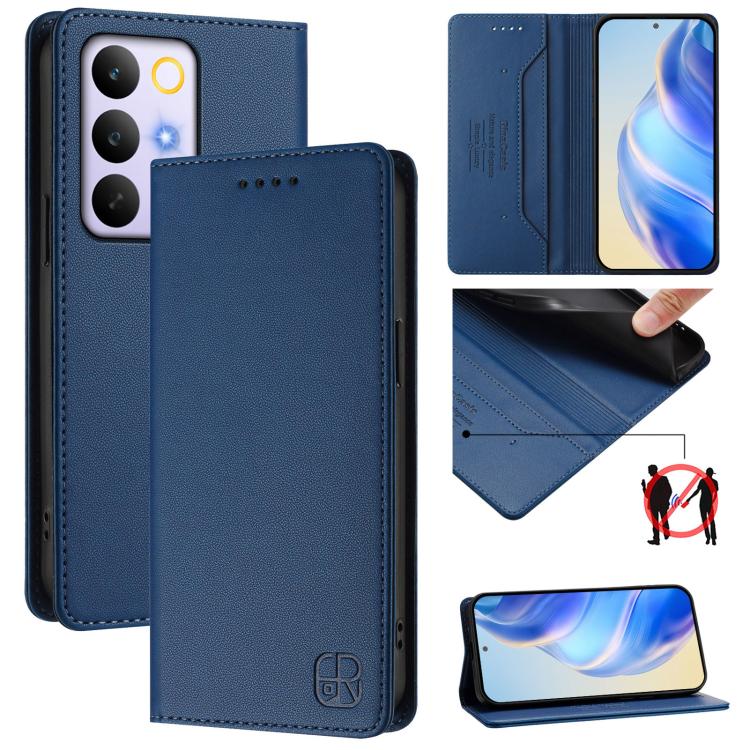 RC01 Dual-Folded Magnetic Suction RFID Leather Phone Case, For Realme P4x / OnePlus CE6 Lite, For Realme 16T 5G, For Realme P4 Power 5G, For Realme Note 80 4G Global, For Realme 16 5G Global, For Realme 16 Pro+ 5G Global, For Realme 16 Pro 5G Global   ...