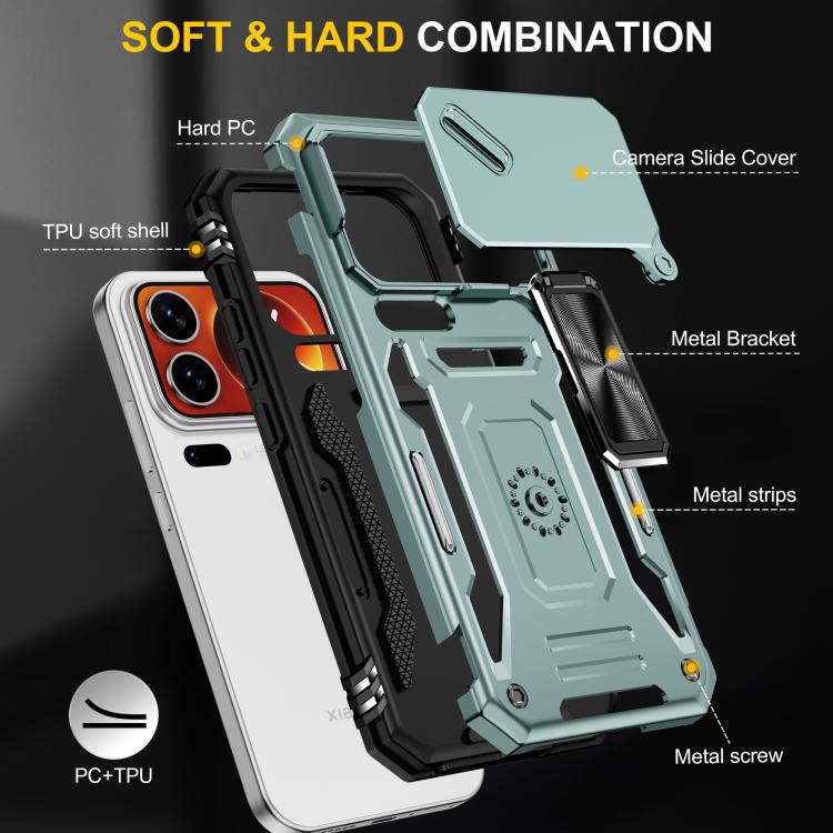 Armor PC Hybrid TPU Camera Shield Phone Case, For Xiaomi 17 Pro Max, For Xiaomi 17 Pro, For Xiaomi 17, For Xiaomi 15T Pro, For Xiaomi 15T, For Xiaomi 14T Pro, For Xiaomi 14T