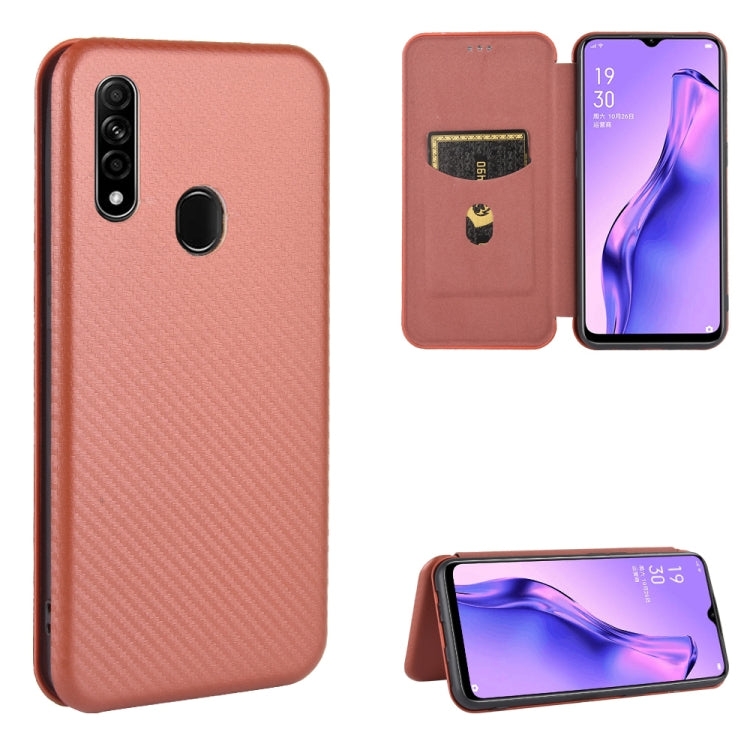 Pink carbon fiber texture magnetic flip phone case with card slot and stand
