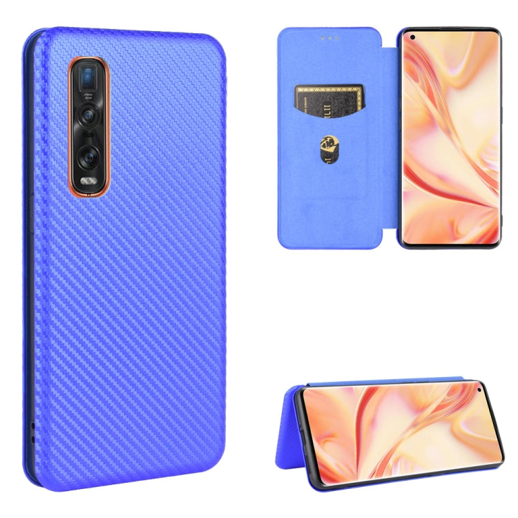 Bright blue carbon-fiber textured magnetic flip phone case with card slot and stand