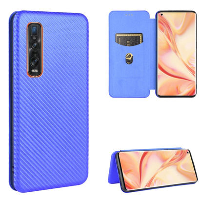 Bright blue carbon-fiber textured magnetic flip phone case with card slot and stand