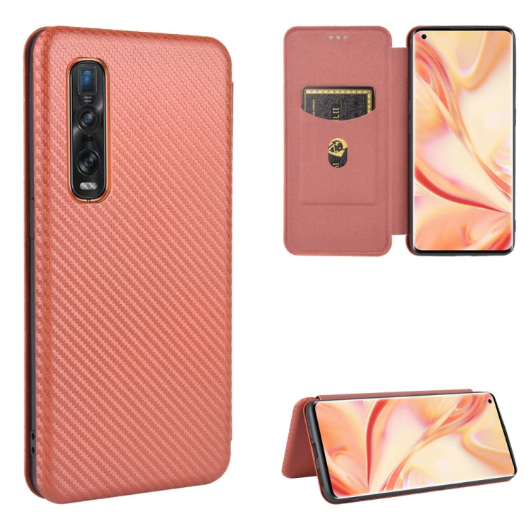 Pink carbon fiber textured magnetic flip phone case with card slot and stand view