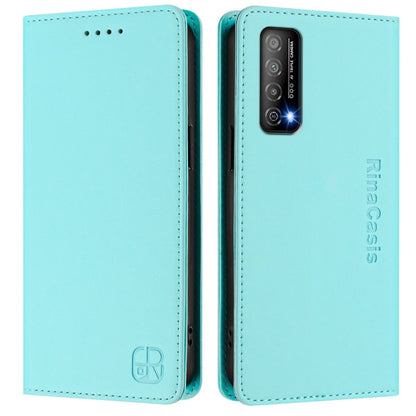 RC01 Dual-Folded Magnetic Suction RFID Leather Phone Case, For Huawei Enjoy 20 SE / Y7a