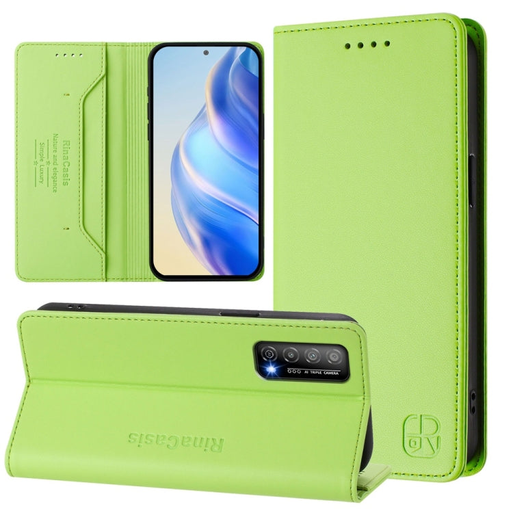 RC01 Dual-Folded Magnetic Suction RFID Leather Phone Case, For Huawei Enjoy 20 SE / Y7a