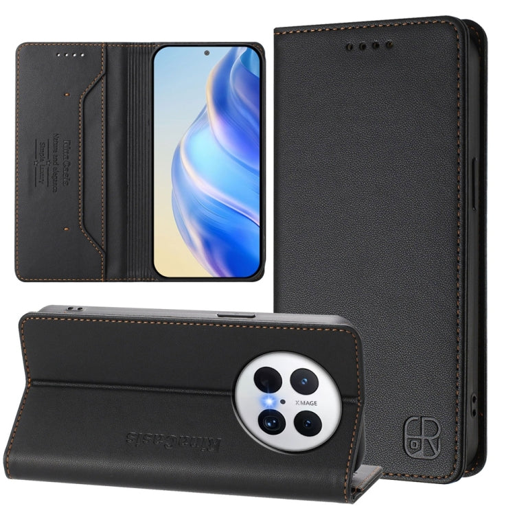 RC01 Dual-Folded Magnetic Suction RFID Leather Phone Case, For Huawei nova 16z / 15 / 14, For Huawei nova 16, For Huawei Pura 90 Pro Max 5G, For Huawei Pura 90 Pro 5G, For Huawei Mate 70 Air 5G, For Huawei Mate 70 Pro, For Huawei Mate 70               ...