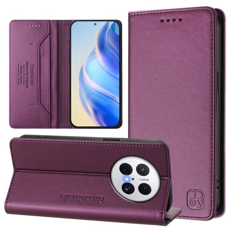 RC01 Dual-Folded Magnetic Suction RFID Leather Phone Case, For Huawei nova 16z / 15 / 14, For Huawei nova 16, For Huawei Pura 90 Pro Max 5G, For Huawei Pura 90 Pro 5G, For Huawei Mate 70 Air 5G, For Huawei Mate 70 Pro, For Huawei Mate 70               ...