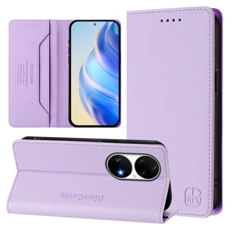 RC01 Dual-Folded Magnetic Suction RFID Leather Phone Case, For Huawei nova 12s Global, For Huawei Pura 70, For Huawei Mate 60 Pro / Mate 60 Pro+, For Huawei Mate 60, For Huawei P60 Art, For Huawei P60 / P60 Pro, For Huawei Enjoy 50 Pro / nova Y90      ...