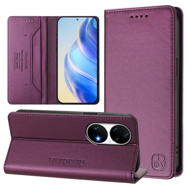 RC01 Dual-Folded Magnetic Suction RFID Leather Phone Case, For Huawei nova 12s Global, For Huawei Pura 70, For Huawei Mate 60 Pro / Mate 60 Pro+, For Huawei Mate 60, For Huawei P60 Art, For Huawei P60 / P60 Pro, For Huawei Enjoy 50 Pro / nova Y90      ...