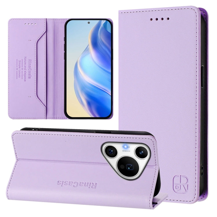 RC01 Dual-Folded Magnetic Suction RFID Leather Phone Case, For Huawei nova 16z / 15 / 14, For Huawei nova 16, For Huawei Pura 90 Pro Max 5G, For Huawei Pura 90 Pro 5G, For Huawei Mate 70 Air 5G, For Huawei Mate 70 Pro, For Huawei Mate 70               ...