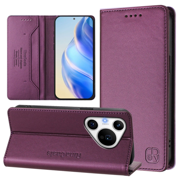 RC01 Dual-Folded Magnetic Suction RFID Leather Phone Case, For Huawei nova 16z / 15 / 14, For Huawei nova 16, For Huawei Pura 90 Pro Max 5G, For Huawei Pura 90 Pro 5G, For Huawei Mate 70 Air 5G, For Huawei Mate 70 Pro, For Huawei Mate 70               ...