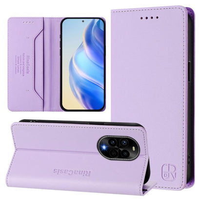RC01 Dual-Folded Magnetic Suction RFID Leather Phone Case, For Huawei nova 16z / 15 / 14, For Huawei nova 16, For Huawei Pura 90 Pro Max 5G, For Huawei Pura 90 Pro 5G, For Huawei Mate 70 Air 5G, For Huawei Mate 70 Pro, For Huawei Mate 70               ...